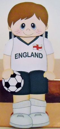 3D On the Shelf Card Kit - Little England Footballer Hayden is On the Ball by Pam Stubley