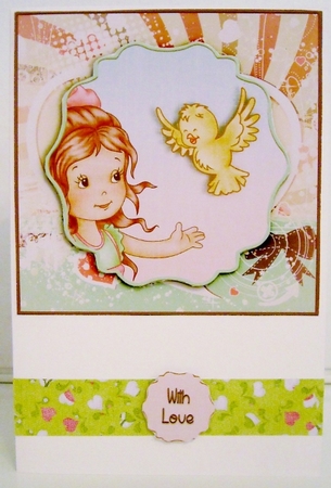 Card Topper  Cute  Girl 122 by Pam Stubley