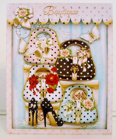 Polka Dot Ladies Handbags Boutique Card Mini Kit by Pam Stubley