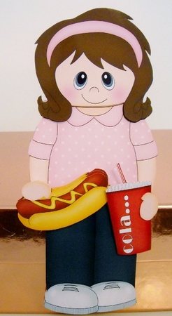 3D On the Shelf Card Kit - Its Take Away Night and Annett enjoys a Hot Dog & Cola by Pam Stubley