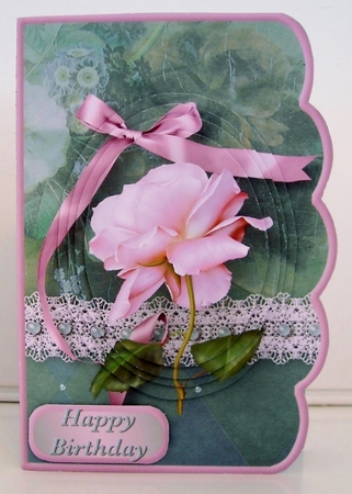 Perfect Pink Rose - Scallop Edged Card Mini Kit by Pam Stubley