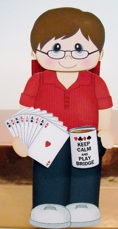 3D On the Shelf Card Kit - Card Player Harlan enjoys a rubber of Bridge by Pam Stubley