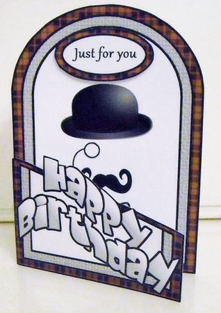 Bowler hat cutaway card by Pam Stubley