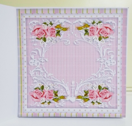 Insert Vintage roses On lace by Pam Stubley