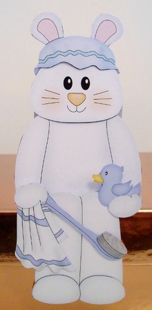 3D On the Shelf Card Kit - Cute Little Dipsy Bunny is ready for Bathtime by Pam Stubley