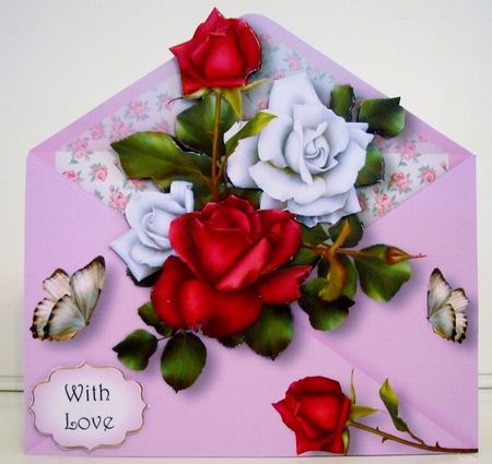 Envelope Of Flowers - Tudor Roses by Pam Stubley