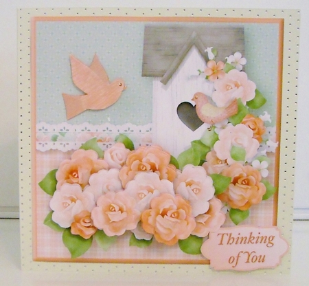 Birdhouse in the Flowers Decoupage Card Mini Kit by Pam Stubley