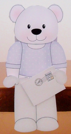 3D On the Shelf Card Kit - Austin Bear has a Mini Card & Envelope by Pam Stubley