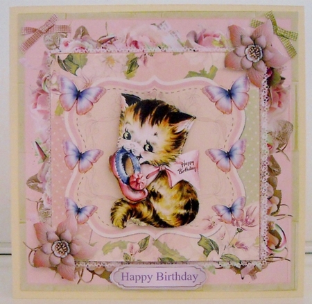 Sweet Kitten Birthday Mini Kit & Decoupage - Choice of Ages by Pam Stubley