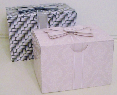 Gift Box Vintage Pattern with Bow Decoupage by Pam Stubley