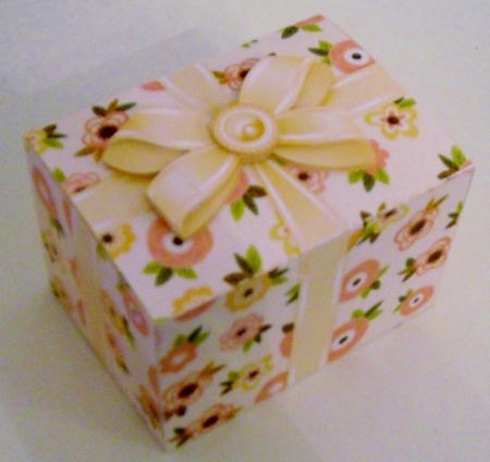 Gift Box Oranges and Lemons Floral with Bow Decoupage by Pam Stubley