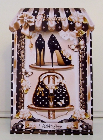 Black Polka Dot Boutique Shaped Card Kit by Pam Stubley