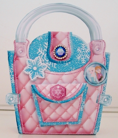 Snowflake Princess Designer Tote Party/Gift Bag - Aqua & Pink by Pam Stubley