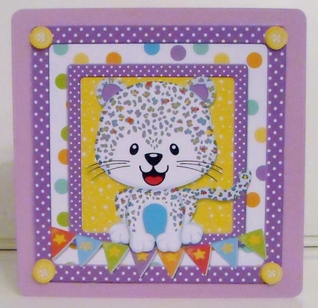 White & Purple Cheetah 8x8 by Pam Stubley
