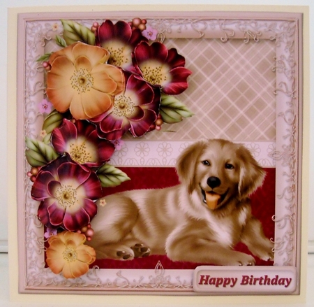 Puppy Love Decoupage Card  by Pam Stubley