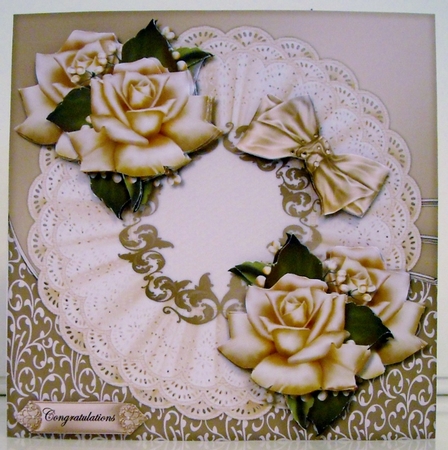 Antique Roses on  French Lace Mini Kit by Pam Stubley