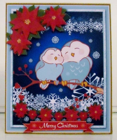 Christmas Owl 4 Card Front by Pam Stubley