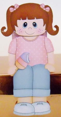 3D On the Shelf Card Kit - Cute Little Girl Ilene enjoys her Ice Lolly by Pam Stubley