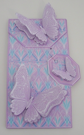 Floral Art Nouveau with Butterflies Card/Money Envelope Mini Kit by Pam Stubley