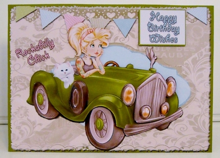Mini Kit - Pretty Rockabilly Chick #1- for lots of occasions by Pam Stubley