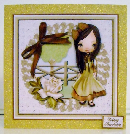 Country Girl Square Card Front by Pam Stubley