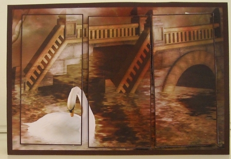 Swan Fantasy Panel Card by Pam Stubley