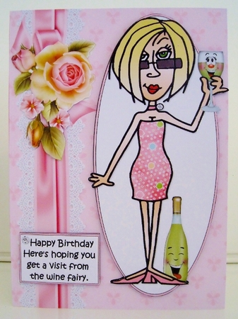J.J can wine for her birthday choice of captions quick card by Pam Stubley