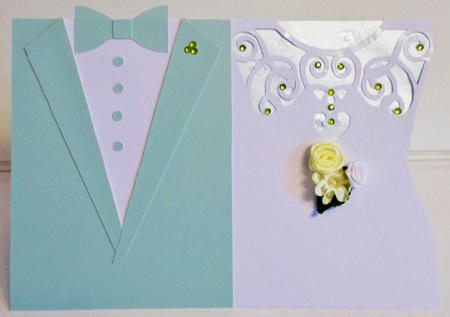 Wedding outfit card by Pam Stubley