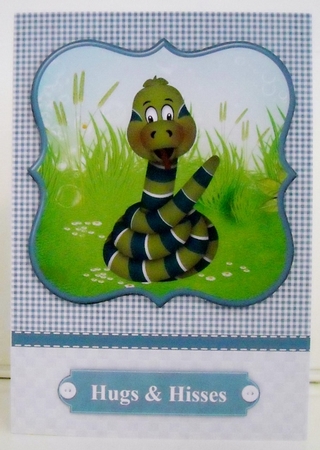 Hugs & Hisses - Snake Birthday Card & Decoupage by Pam Stubley