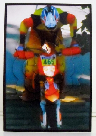 Hard Enduro Rider Scalloped Pyramid 2 by Pam Stubley