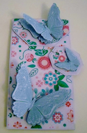 Springtime Floral with Butterflies Card/Money Envelope Mini Kit by Pam Stubley