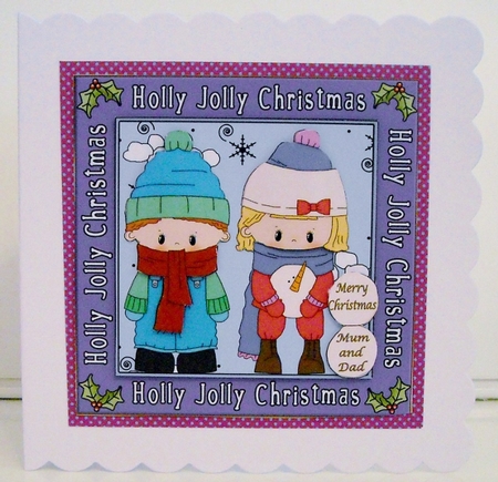 Christmas Winter Snowballs 6x6ins Decoupage Topper by Pam Stubley
