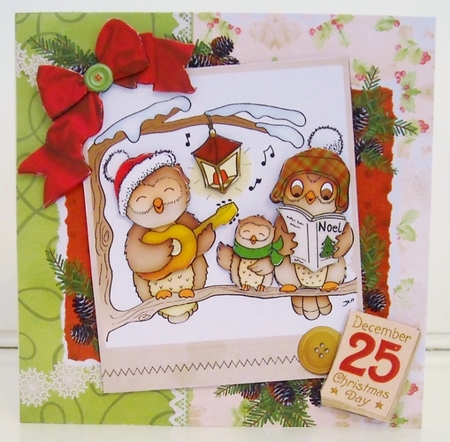 8x8 hope your Christmas is a hoot mini kit by Pam Stubley