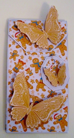 Gingerbread Men with Butterflies Card/Money Envelope Mini Kit by Pam Stubley