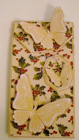 Christmas Holly with Butterflies Card/Money Envelope Mini Kit by Pam Stubley