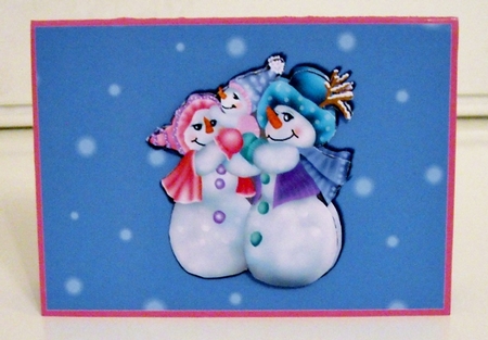 SNOW MAN PEOPLE FAMILY 2, QUICK, NOTE, CARD, NOTELET, CHRISTMAS by Pam Stubley