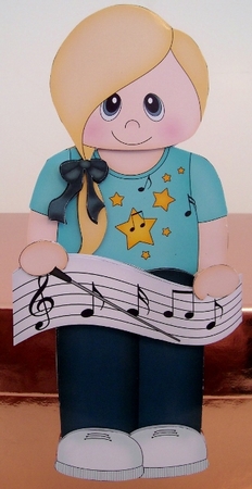 3D On the Shelf Card Kit - Litttle Music Conductor Alisa by Pam Stubley