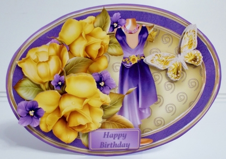 Yellow Roses - Oval Card Mini Kit by Pam Stubley