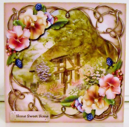 New Home Cottage & Pansies by Pam Stubley