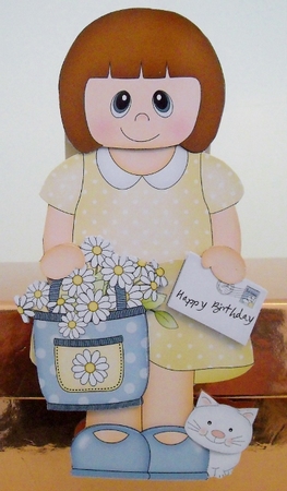 3D On the Shelf Card Kit - Barbara has a Basket of Daisies & letter by Pam Stubley