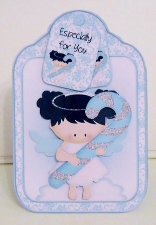 Pretty Angel Tag Shaped Card Kit by Pam Stubley