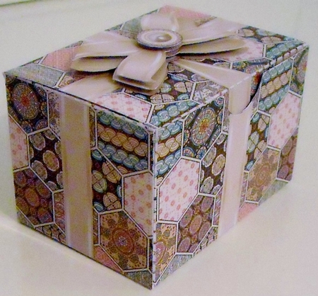 Gift Box Arabic Pattern with Bow Decoupage by Pam Stubley