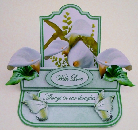 Easel pop-up Lilies - deepest Sympathy by Pam Stubley