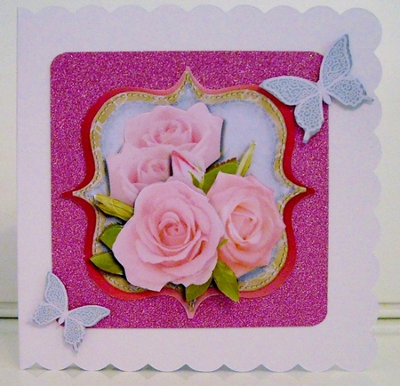 Scallop Topper Pink Roses by Pam Stubley