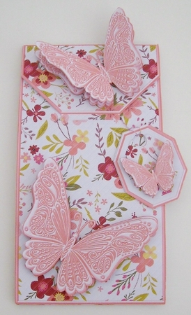 Pretty Floral Pattern with Butterflies Card/Money Envelope Mini Kit by Pam Stubley