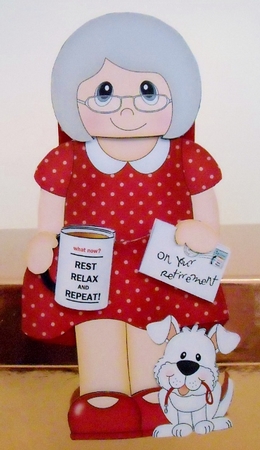 3D On the Shelf Card Kit - Laticha is Happily Retired by Pam Stubley