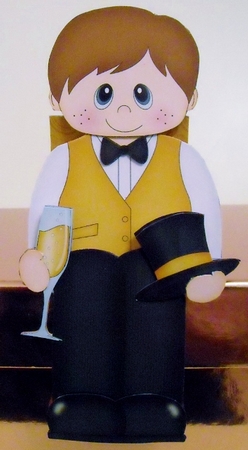 3D On the Shelf Card Kit - Little Wedding Groom / Prom Boy Derick is looking very Handsome by Pam Stubley