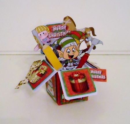 3D POP UP BOX CARD - THE WORKSHOP CHRISTMAS by Pam Stubley