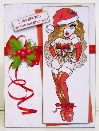 Xmas hottie number 1 on the list quick card by Pam Stubley