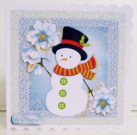Snowman With Top Hat 6x6 by Pam Stubley